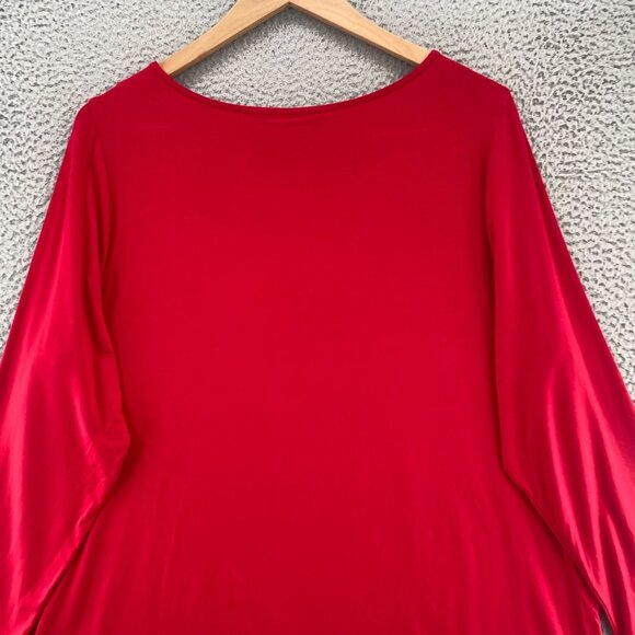 Talbots Top Womens 3X Plus Red Long Sleeves Pullover Stretch Jersey Everyday - Picture 4 of 9